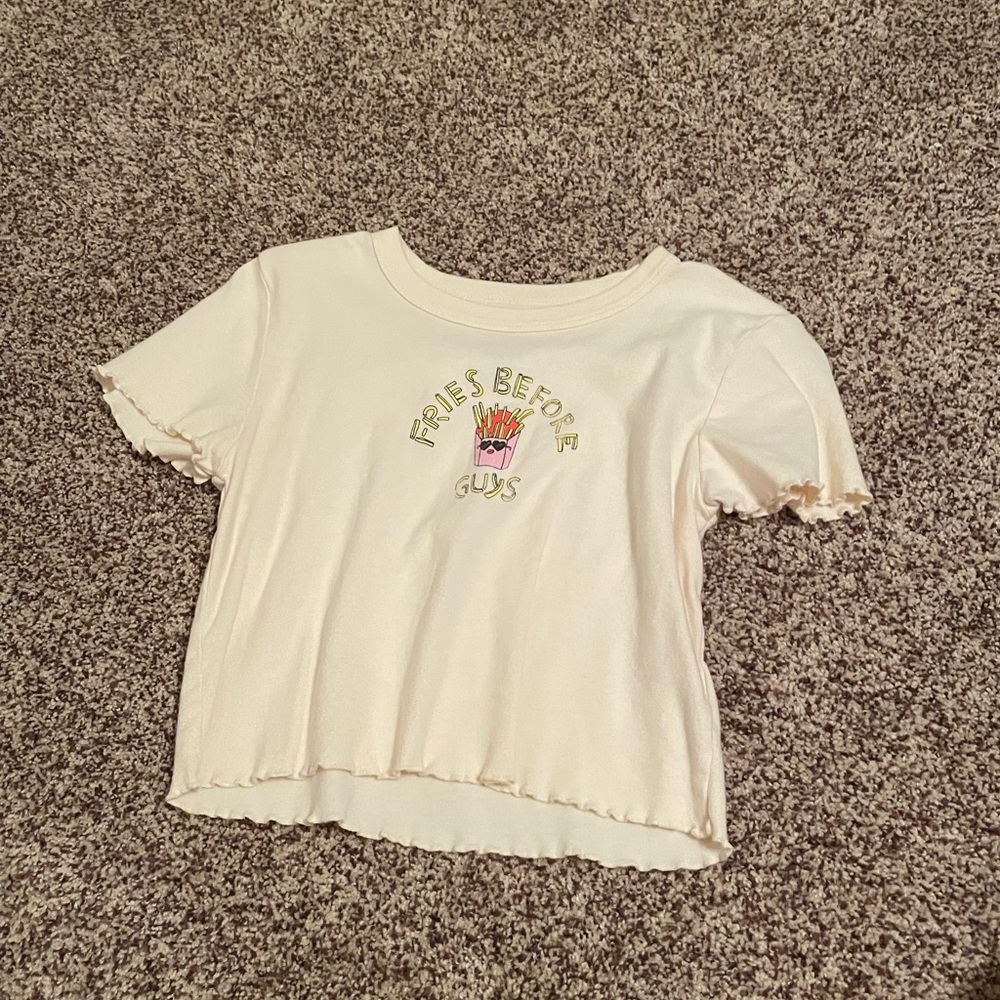 Cream Graphic Tee - Fries Before Guys